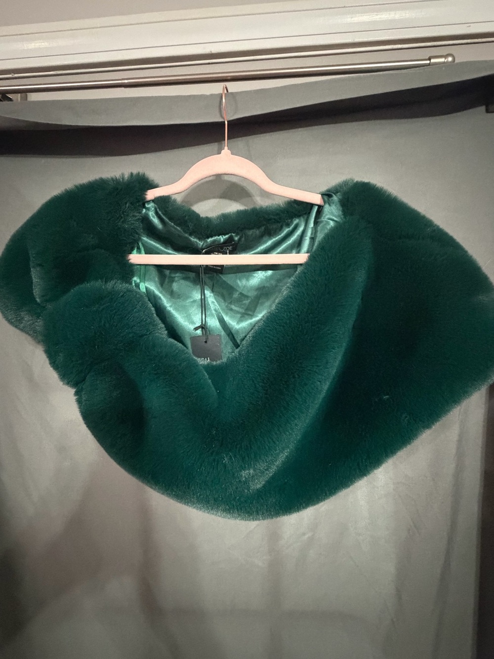 Emerald Green Faux Fur Stole - Rachel Zoe